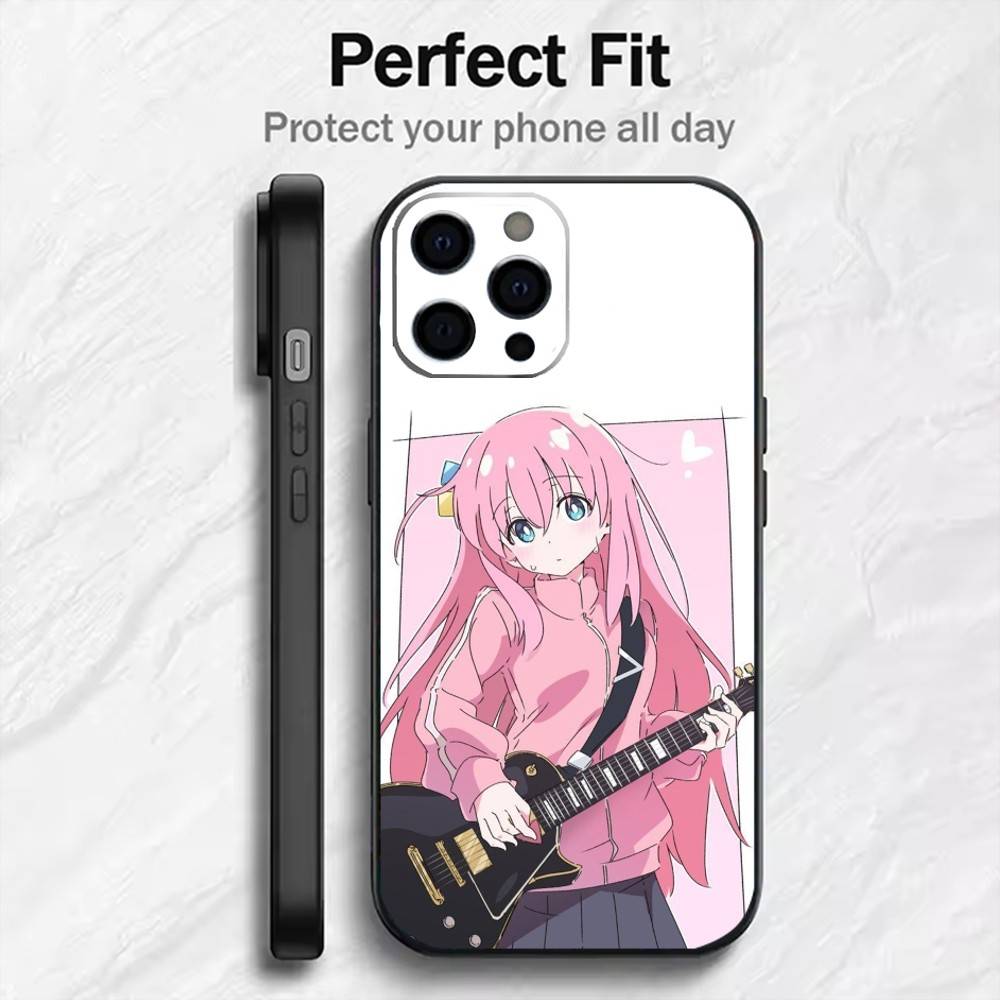 Чехол для телефона B-Bocchi The R-Rock Hitori Gotoh для iPhone 17, 16, 15, 14, 13, 12 Plus, Max, Мягкий силиконовый, Черный