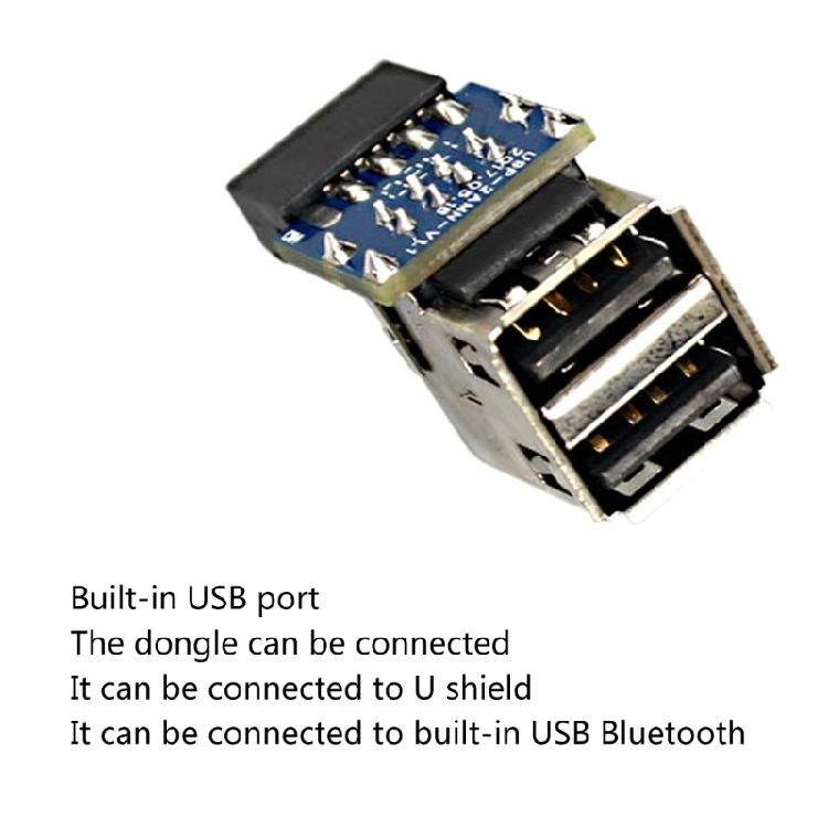 Адаптер-конвертер USB 2.0 на 9 контактов, двойной порт USB-разъема материнской платы - Двухслойный тип PH29A для ПК