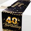 Черная золотая дорожка для дня рождения на день рождения 30 40 50 лет украшения для вечеринки по случаю дня рождения для взрослых 30 40 50 дней рождения принадлежности для вечеринки