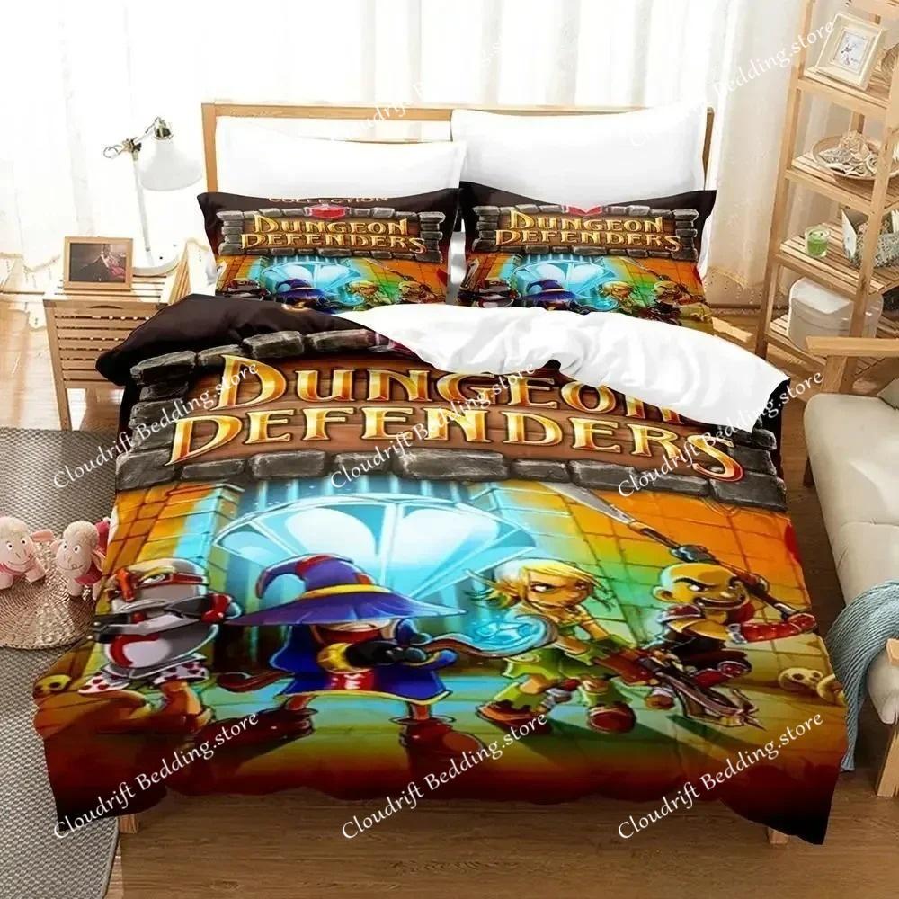 Game Dungeon Defenders Bedding Set Cartoon Anime Adult Kid Bedroom Duvet cover Sets 3D Print anime home textile