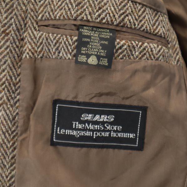 Harris Tweed Винтажный шерстяной пиджак в елочку 70-х годов Sears Sears Мужской Б/У