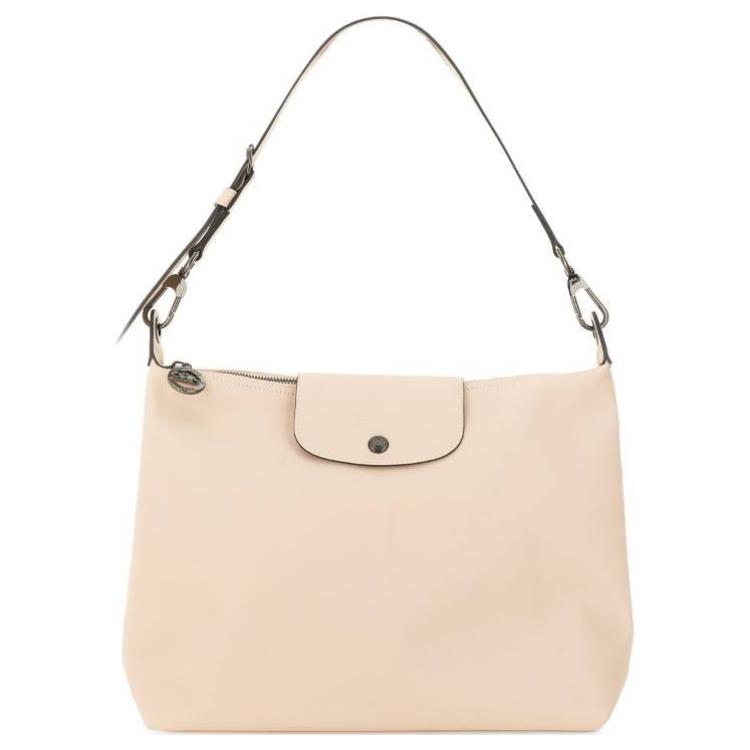 Longchamp Fashion Versatile Leather And Cowhide Shoulder Bag Women bags Nude 10189987542