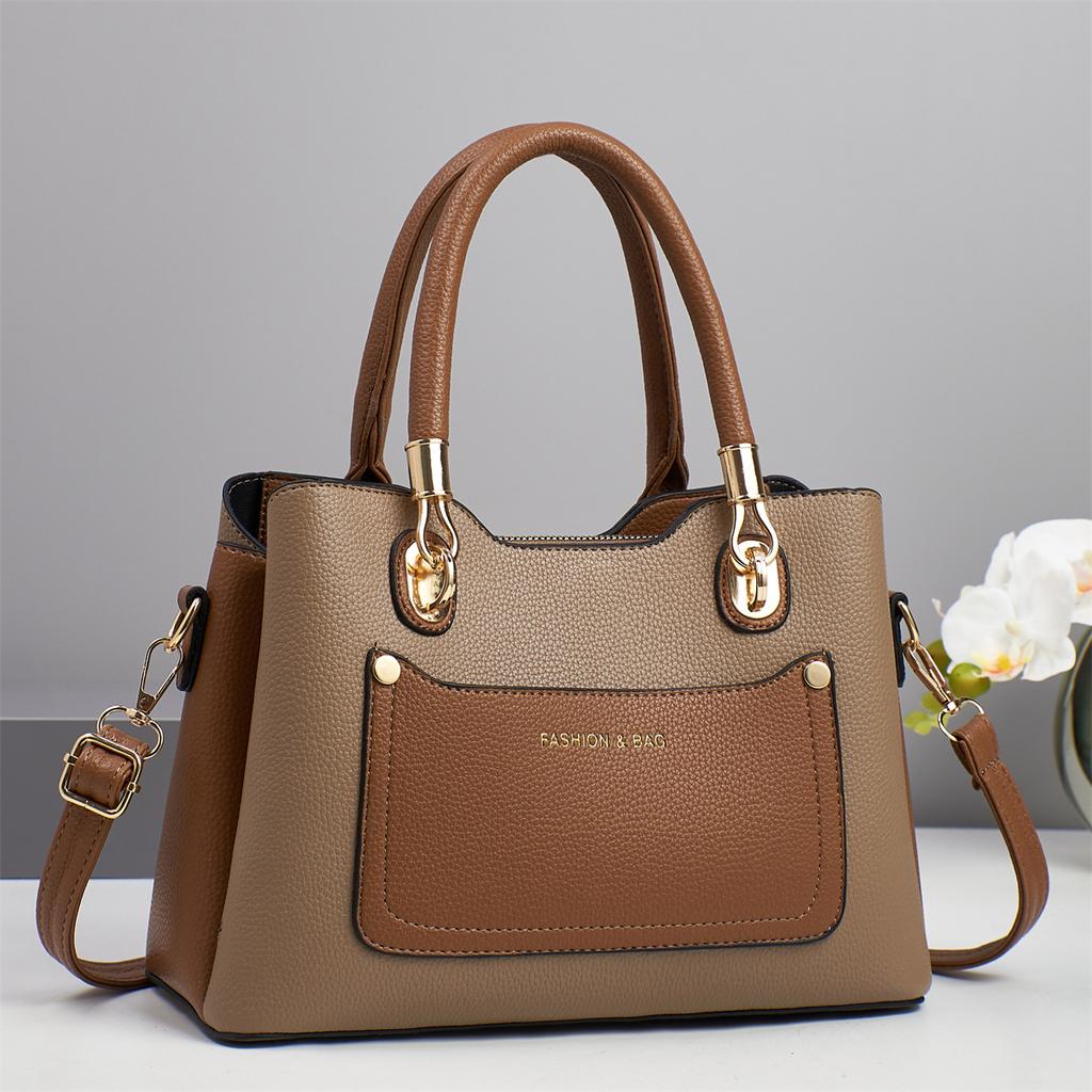 Новая сумка с многослойным дизайном, контрастной расцветкой, большой вместимости, простая наплечная сумка высокой ценности, многофункциональная сумка через плечо, модная