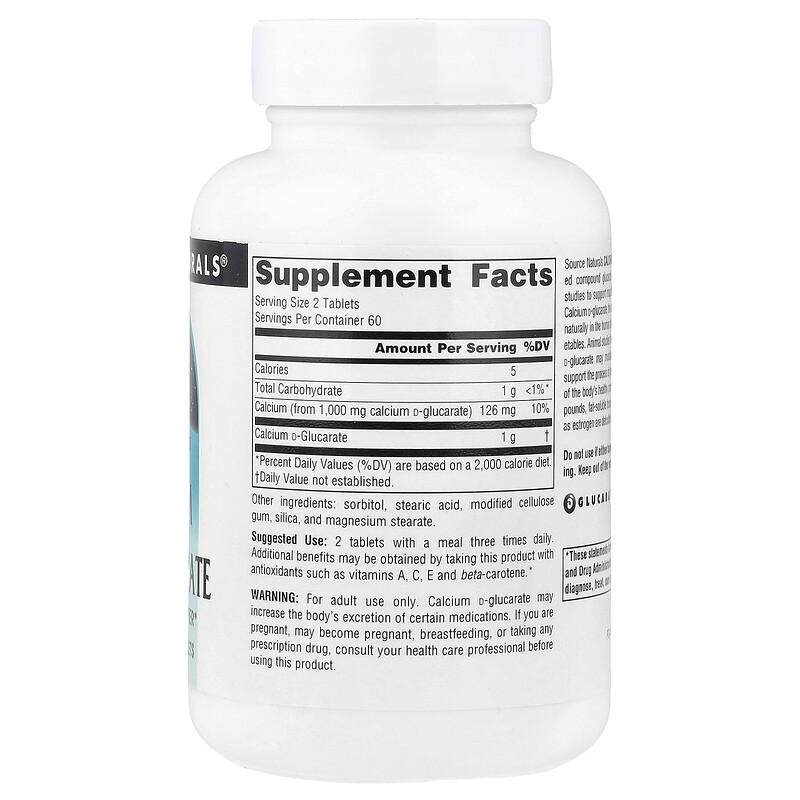 Calcium D-Glucarate, 120 Tablets (500 mg per Tablet)