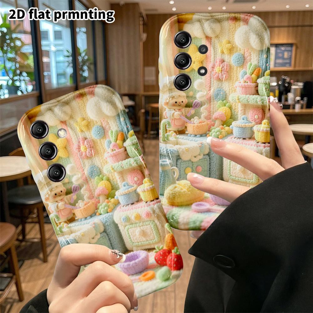 Phone Case: 2D flat, fits Samsung Galaxy A34 A35 M05 M06 S20 S22 S21 FE Plus 5G protective case, mini kitchen scene, perfect Christmas and Halloween h