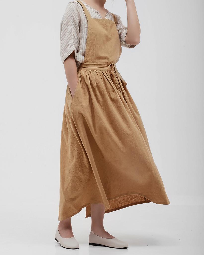 Новые Ретро Средневековые Хлопковые Льняные Кухонные Фартуки Для Женщин Платье Цветочный Магазин Халат Парикмахерский Фартук Садовый Комбинезон