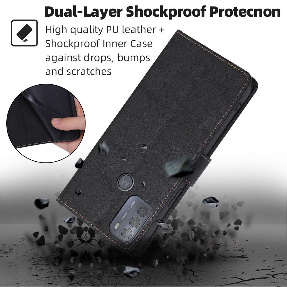 Чехол-кошелек с защитой от кражи RFID для Moto G50 P40 G Power Lite 2021 Edge 20 G30 G10 G20 G50 G71, чехол из искусственной кожи, 6 слотов для карт, бампер для телефона