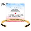 Engraved Message Bracelet This Too Shall Pass Mantra Cuff Bracelet, Hidden Engarved Motivational Inspirational Bangle Adjustable Encouragement Jewelry