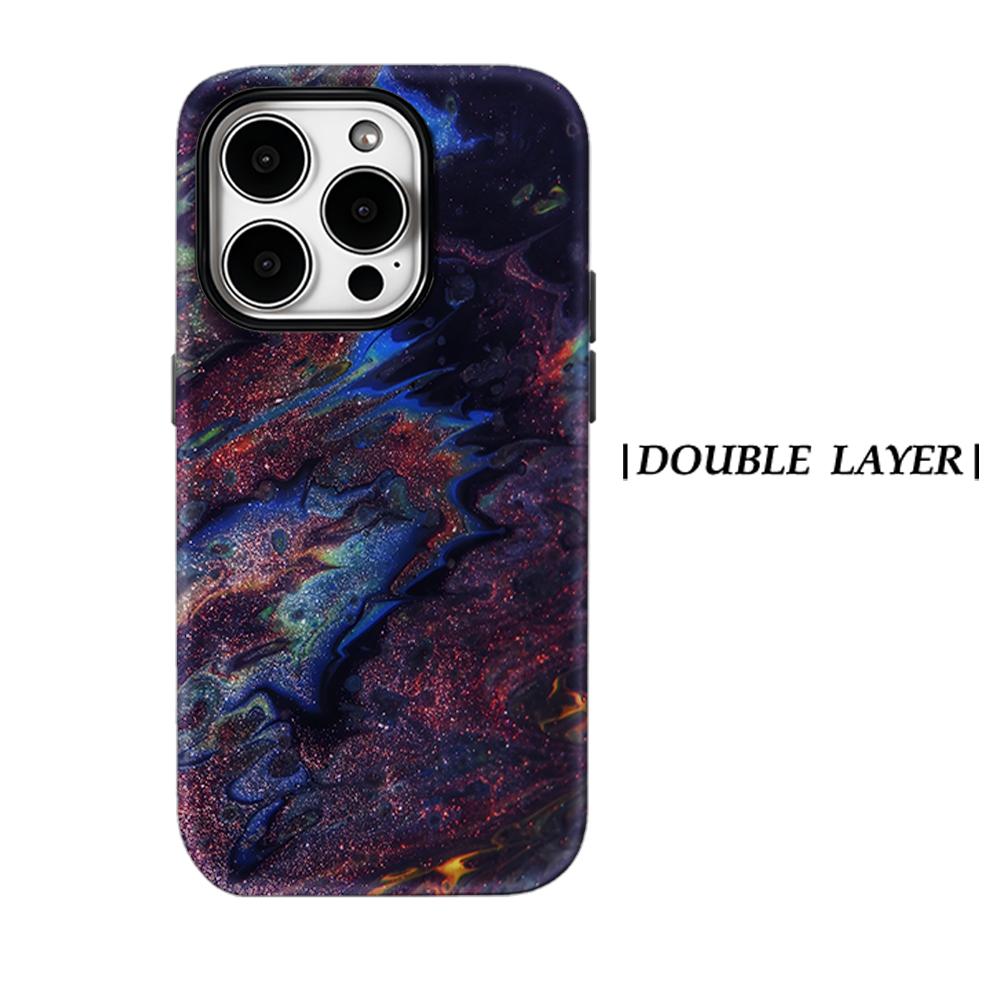 Чехол-свирл Мраморная Галактика для IPhone 17AIR 16E 16 15 14 13 12 11 17 Pro Max Plus Двухслойная Задняя Крышка