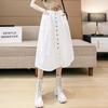 Summer Solid Color Loose Casual with Belt Skirts Women Vintage Aesthetic Chic Party Dress Female High Waist Sexy Femme Clothes