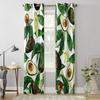 Watercolor Avocados Pattern Window Curtain For Living Room Bedroom Decoration Curtains Luxury Kitchen Valance Curtains