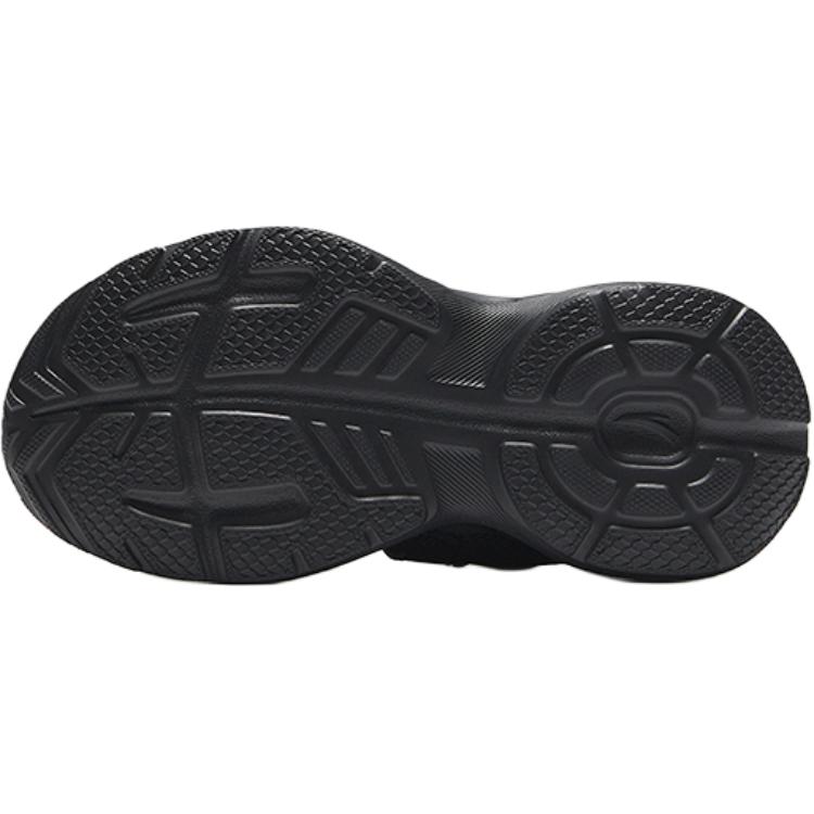 Anta Kids Synthetic Leather Comfortable Breathable Lightweight Shock Absorbing Low Top Running Shoes Kids Sneaker Black Green A12439905-6