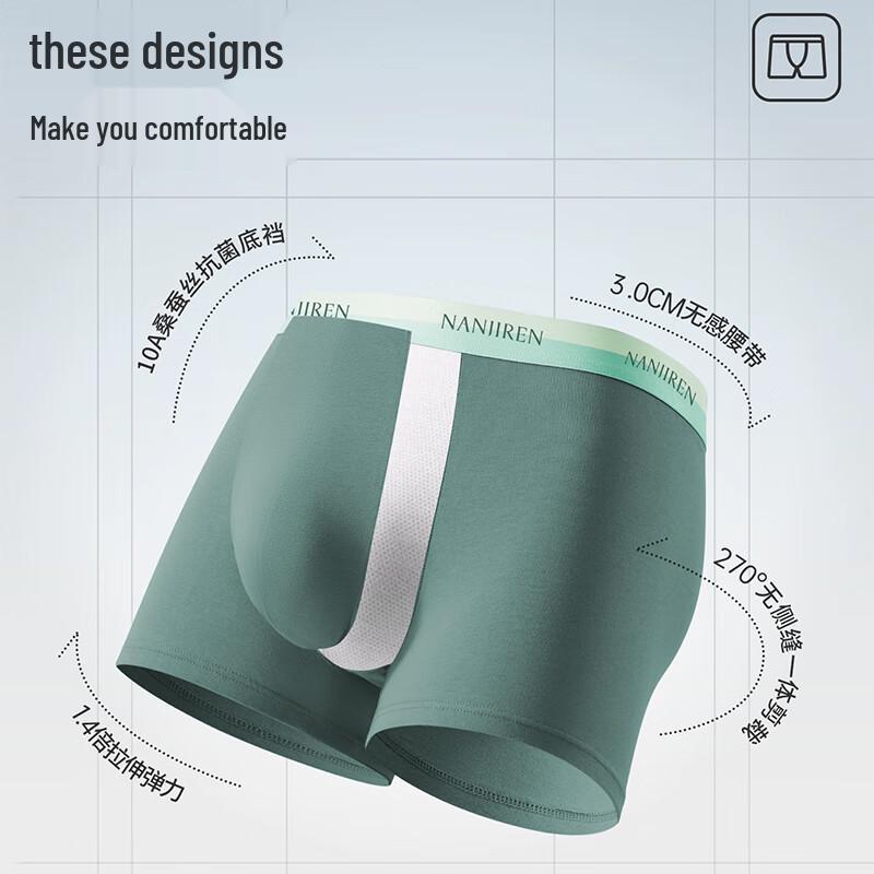 Nanjiren Мужские хлопковые антибактериальные трусы-боксеры