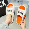 Men's Sandals Indoor Outdoor Beach Dragging Alphabet Element Women's Large Size Outdoor Beach Slippers