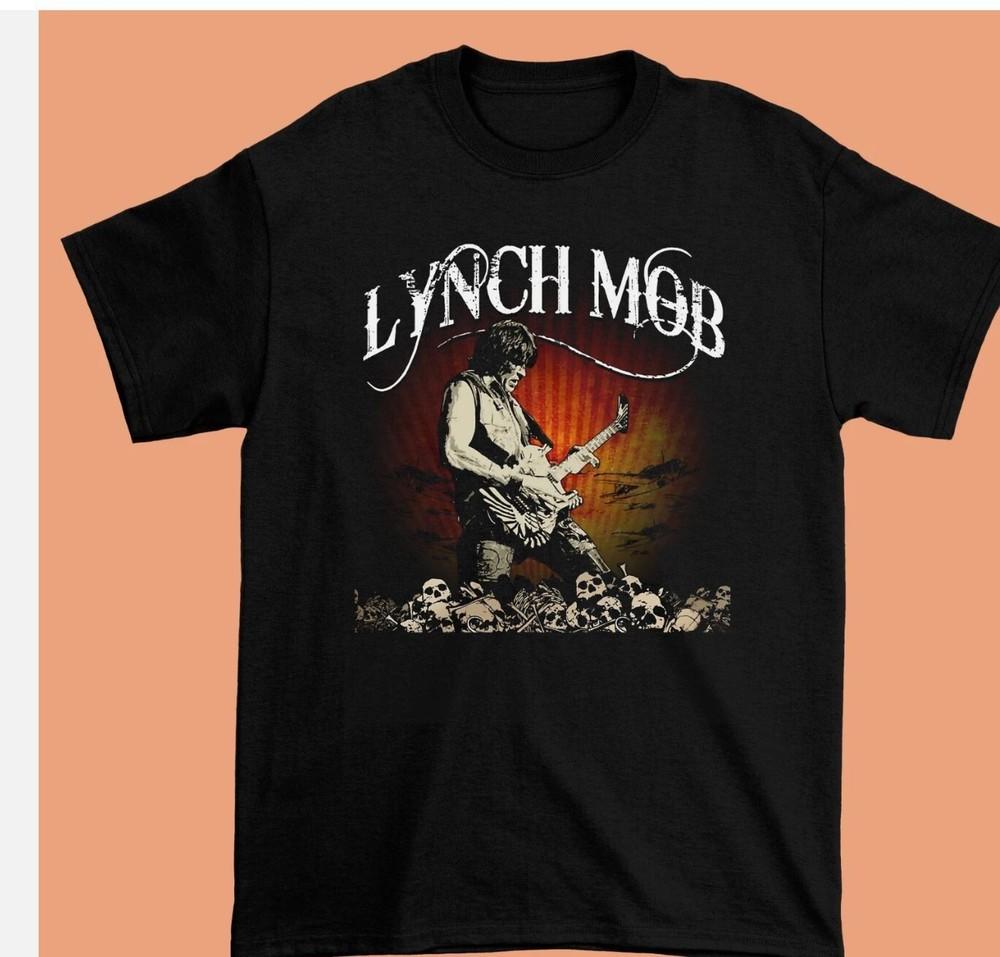 Винтажная черная хлопковая футболка с принтом участника группы Lynch Mob. Унисекс, все размеры.