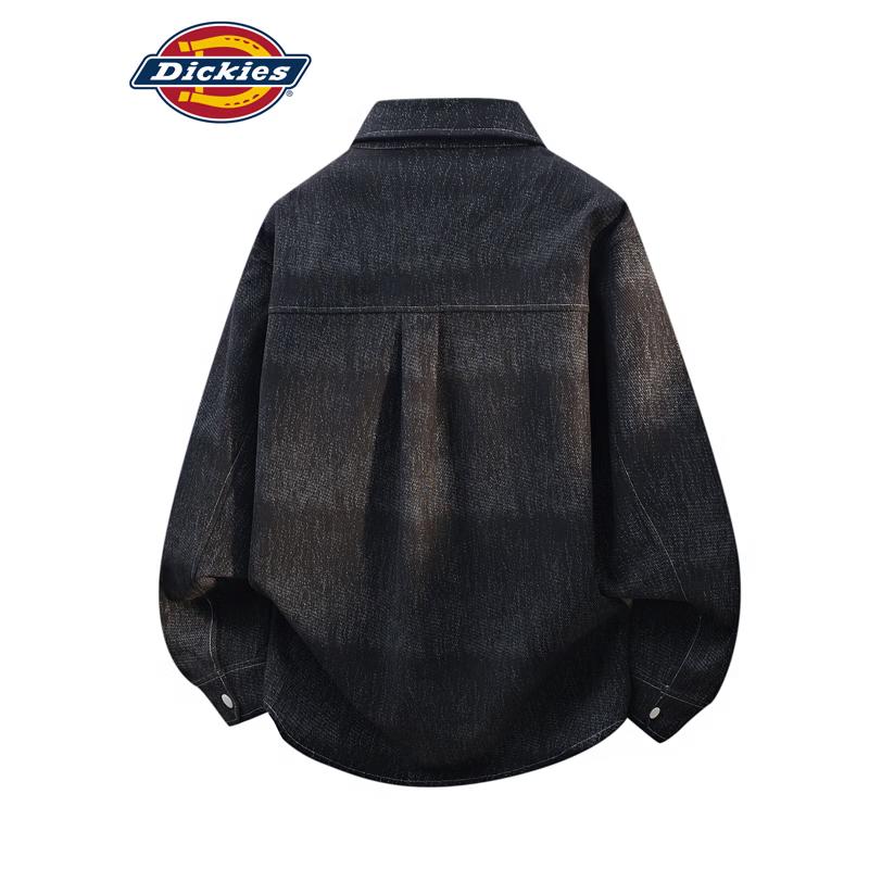 Мужская повседневная джинсовая рубашка Dickies в американском стиле с длинным рукавом