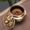 Brass Copper Incense Burner Indoor Large Tray Incense Thread Incense Burner Tea Ceremony Xuande Stove Decoration