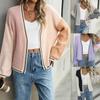 Autumn And Winter Temperament Commuter Loose Splicing Women's Knitted Cardigan Jacket Sweater