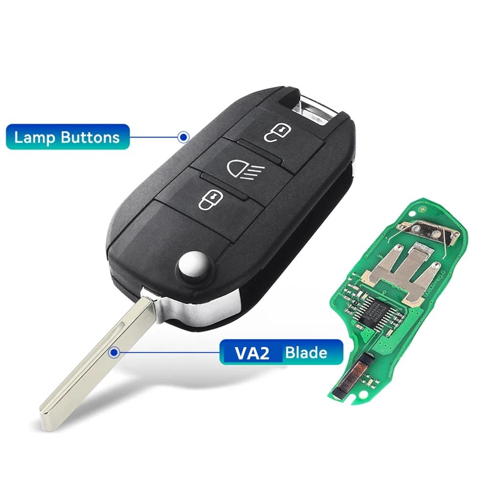 ID46 PCF7941 чип 3 кнопки автомобильный дистанционный брелок для Peugeot 208 2008 301 308 5008 508 для Citroen C-Elysee C4-Cactus 433 МГц