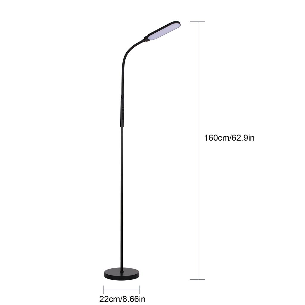 Tomshine LED Floor Lamp Modern Standing Lights Reading Light Touch Control 9 Brightness Levels & 5