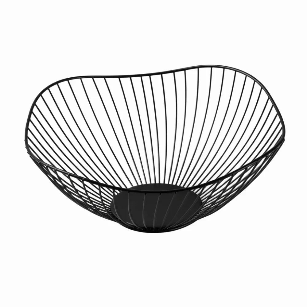 Новая черно-золотая железная фруктовая корзина разных размеров, металлическая тарелка для организации мелочей, домашнее хранение, миски для хранения овощей, кухня