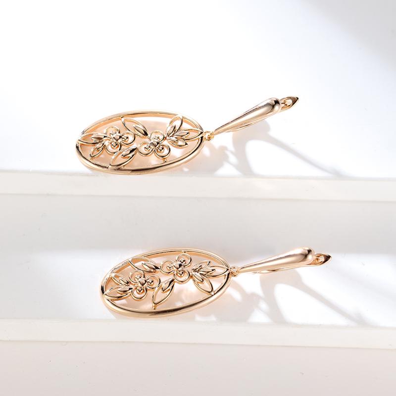 Винтажные золотые полые цветочные длинные серьги для женщин этнические свадебные украшения невесты аксессуары