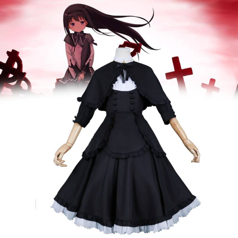 Косплей-платье Акеми Хомуры из Puella Magi Madoka Magica из полиэстера для аниме-ролевых игр