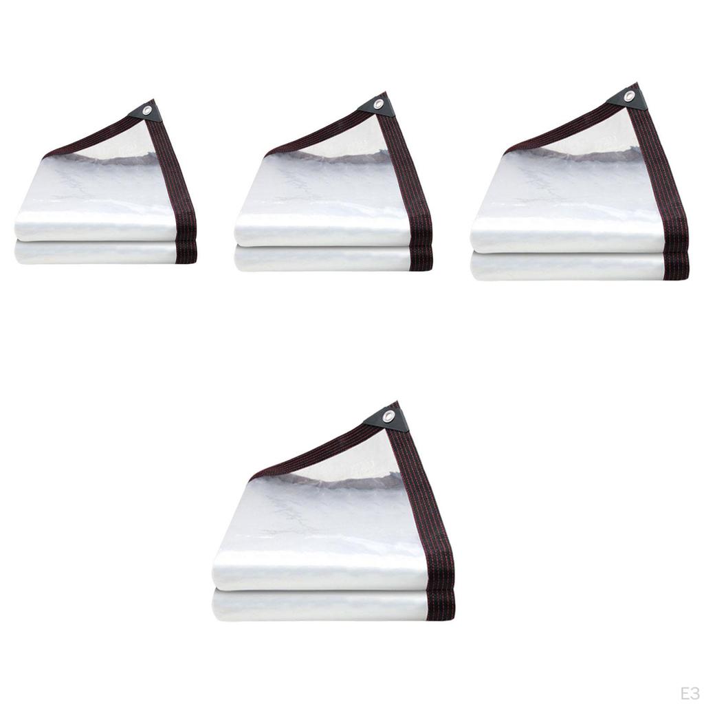 Transparent Tarpaulin Clear Tarp Anti Tear Easy Installation Convenient with Eyelets Waterproof