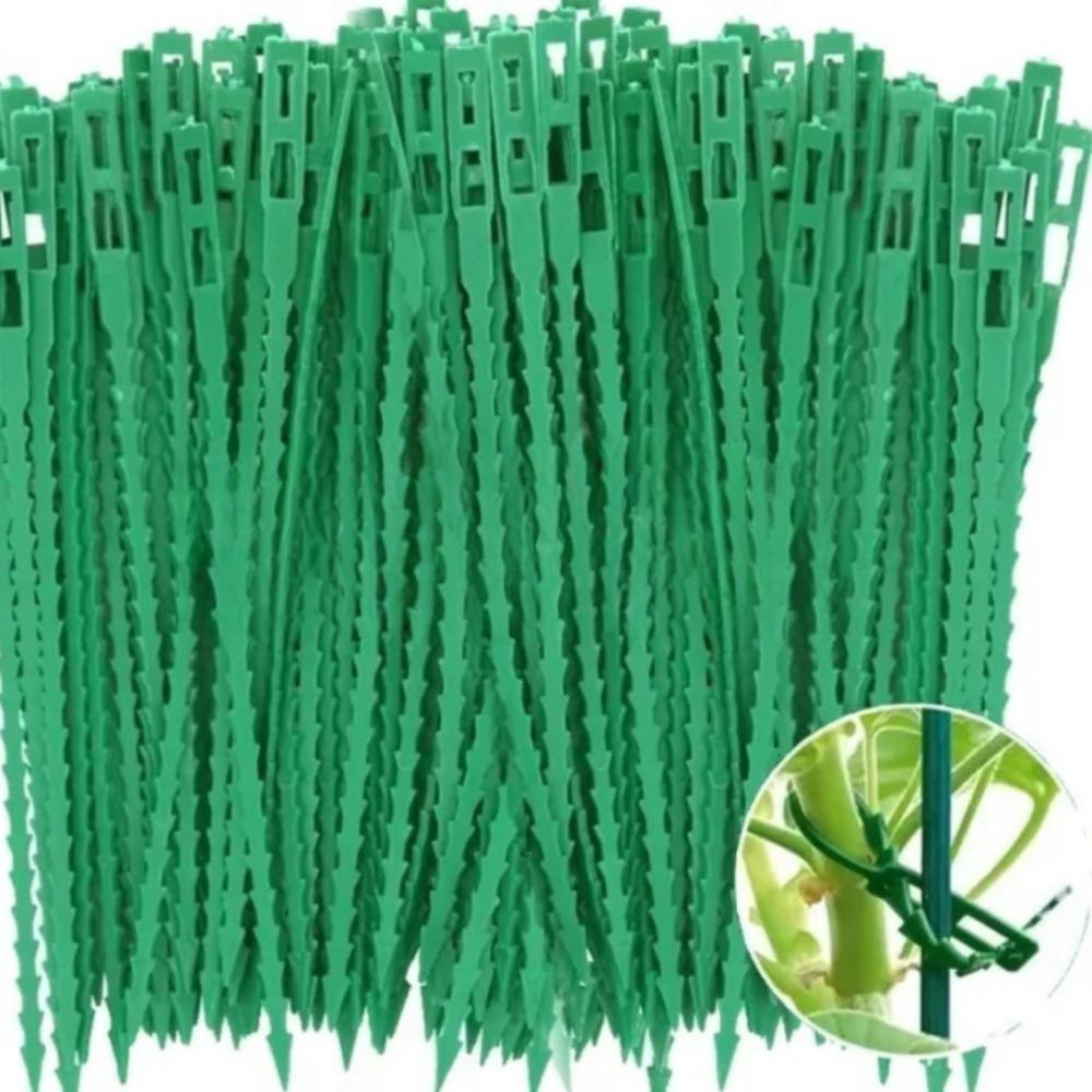 30pcs Plastic Cable Ties Adjustable Multi-Purpose Plant Dedicated Fastener Reusable Cable Ties Organizer for Plant Vine Support