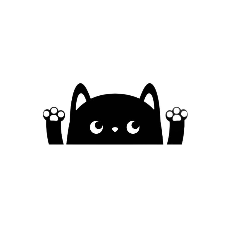 Waterproof Removable Cartoon Cat Car Sticker for Rearview Mirror Window Cute Animal Car Decor