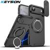 KEYSION Чехол для телефона с вращающимся на 360° кольцом-подставкой для iPhone Air, силикон+ПК, с защитой камеры-слайдером, магнитная противоударная задняя крышка