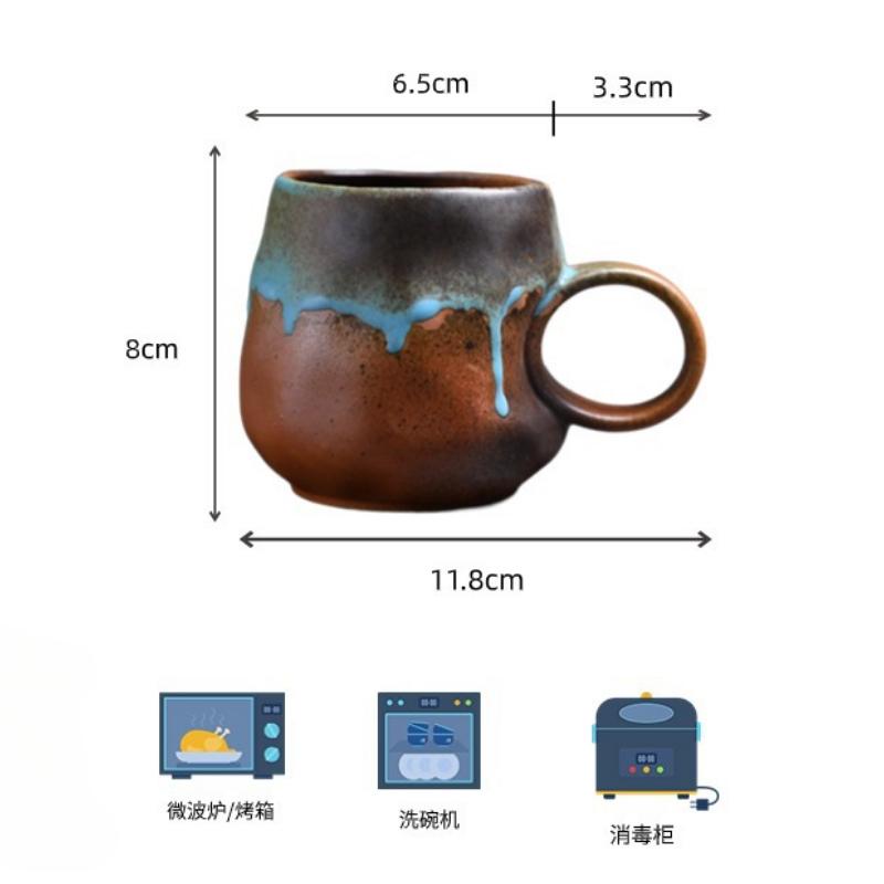 Винтажная керамическая кружка для дома, офисная грубая керамика, кофейная кружка, кружка для послеобеденного чая
