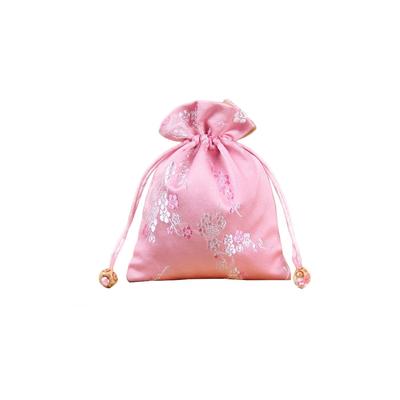 Парчовый мешочек для украшений на шнурке, вышитый, подарочная упаковка, маленький, с цветочным узором, контейнер для конфет, упаковка