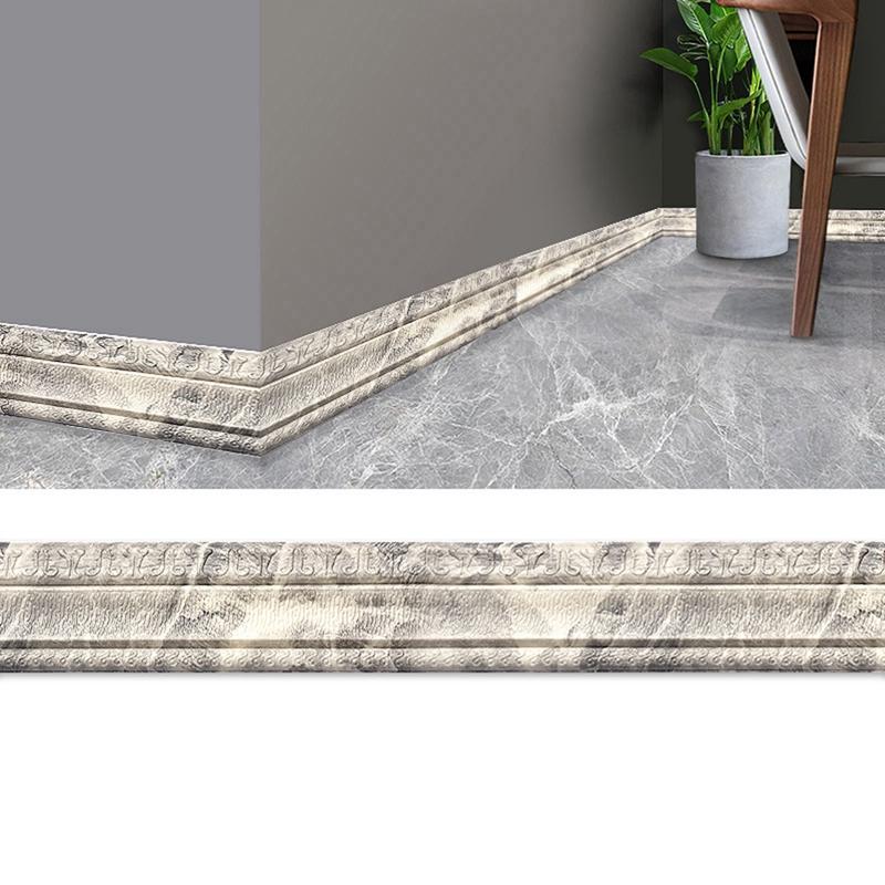 Клейкая пена молдинг отделка 3D тиснение 2.3M многофункциональный самоклеящийся настенный отделочный плинтус бордюр декор наклейка настенный декор