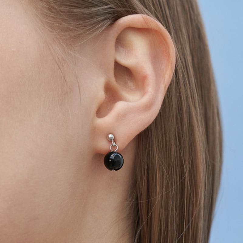 cotoit Onyx Earrings Black_Silver925