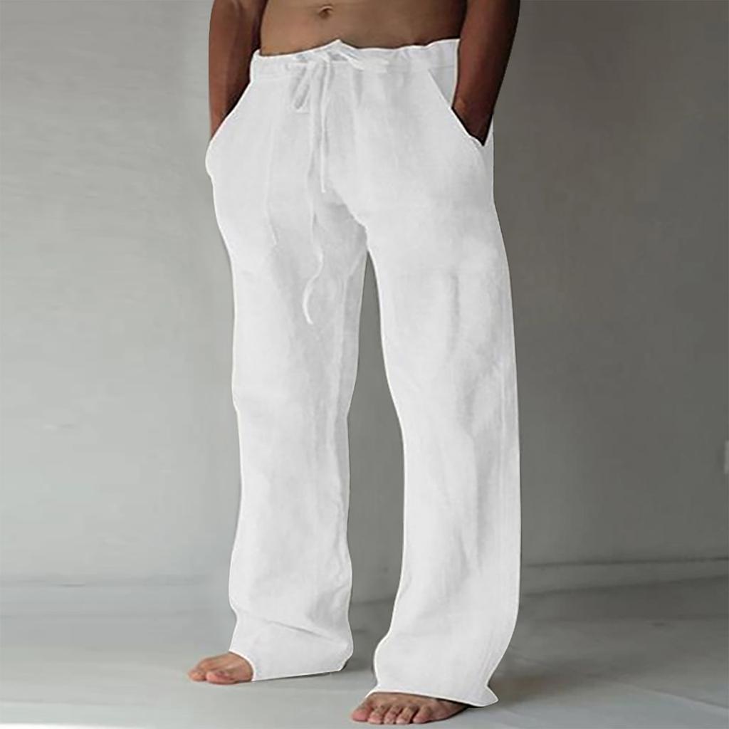 Linen Clothing For Men Natural Linen Pants For Men Contemporary Comfortable Quality Soft Linen Pocket Color Trousers