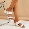 Fashion Women Sandals New Summer Fashion Simple Buckle Sandals Breathable Color Matching Casual Thick Heel Sexy High Heel Sandals