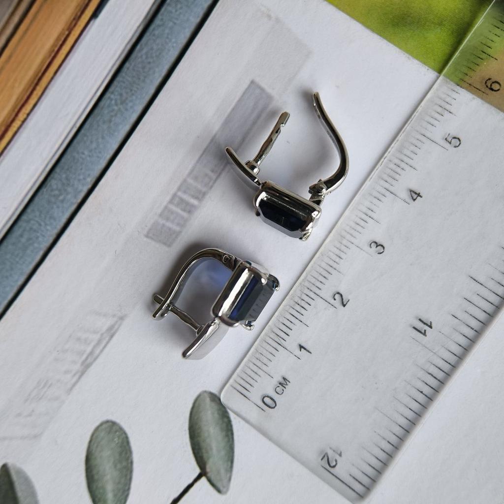 Серебряные серьги с сапфиром nano 3.95ct (2189107)