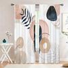 2 Panels Leaf Nordic Geometric Printed Curtain Rod Pocket Window Treatment For Bedroom Office Kitchen Living Room Home Decor