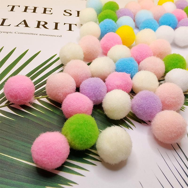 Разноцветные эластичные помпоны для поделок своими руками для детей - плюшевые, красочные шарики для творческих проектов и украшений