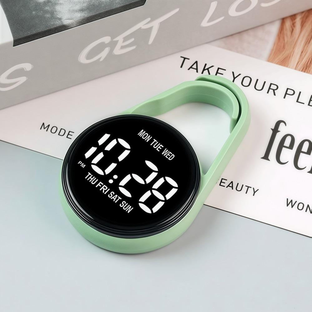 LED Electronic Hanging Watch Portable Waterproof Pocket Watch Digital Display Carabiner Luminous Pocket Watch Children/Adults