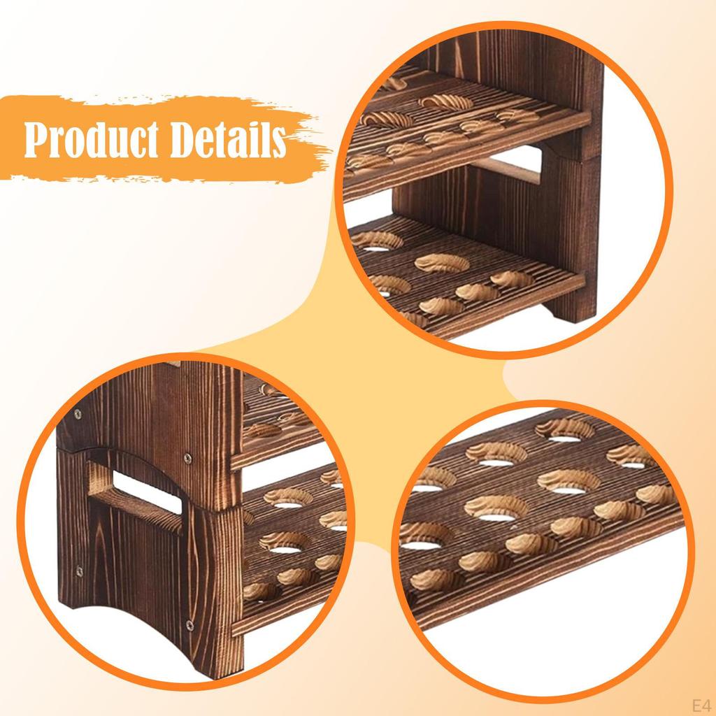 Wood Egg Holder Display Stand Easter Eggs Shelf Reusable Organizer, Storage Rack for Freezers
