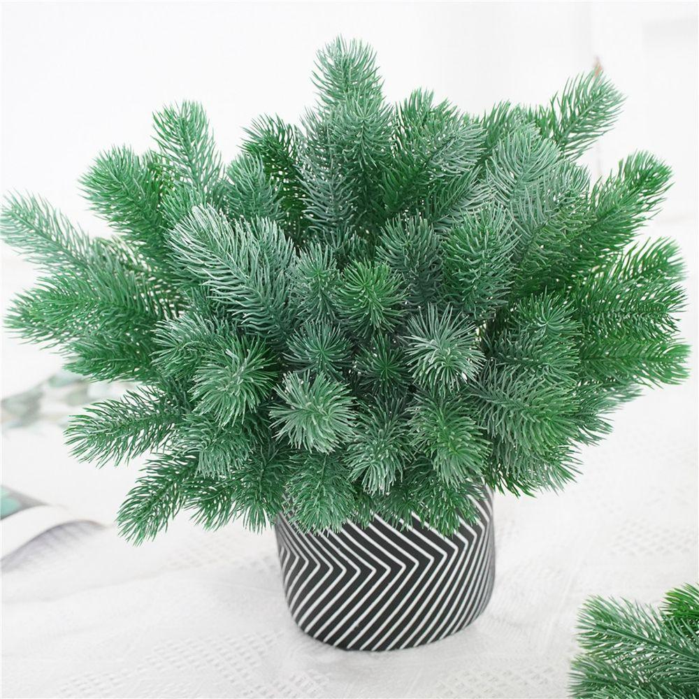 Plastic Gift Box Branch For Home Wedding Party 16 Fork Bouquet Artificial Plant Pine Needle Grass