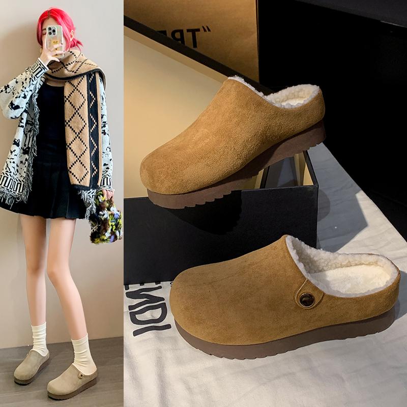 Мода 2024 года, зимние новые женские пушистые тапочки, мягкие теплые хлопковые тапочки на толстой подошве, женские удобные и пушистые домашние мокасины