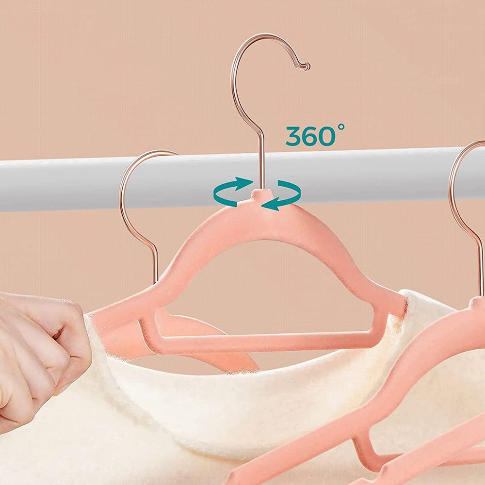 5PCS Black Dress Rack Non-slip Flocked Clothes Hangers Adult Hanger Coat Holder Velvet Hangers