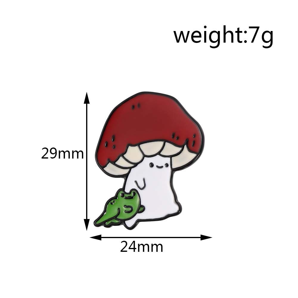 Памятная булавка с грибом и лягушкой Брошь на лацкан Эмалевая булавка Броши-грибы Броши-булавки