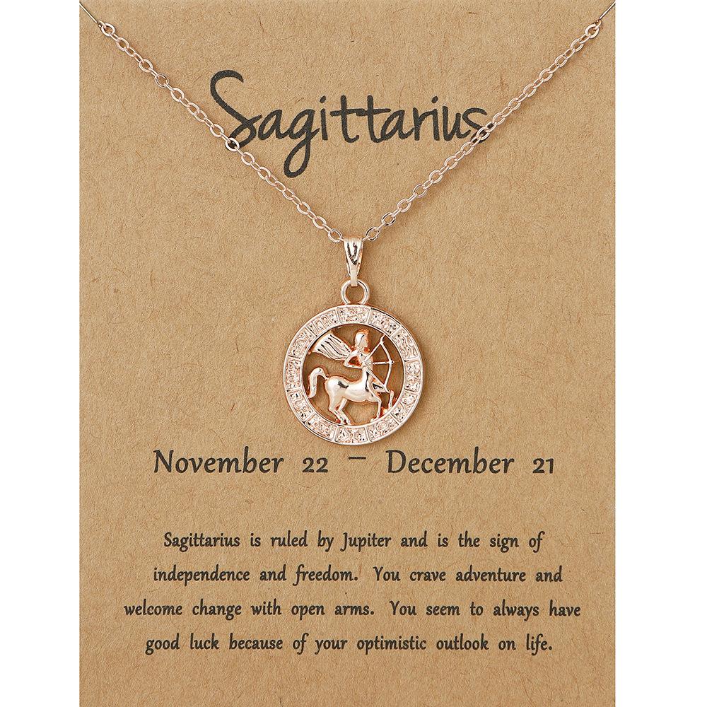 3D 12 Созвездие Ожерелье Подвеска Ювелирные Изделия, Подарок с Открыткой