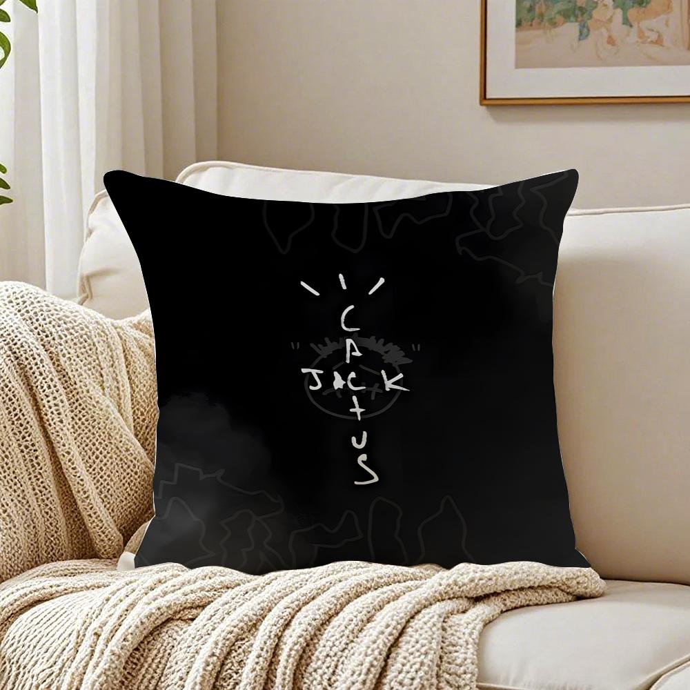 Cool Music Brand CCactus JJackS Cushion Cover Linen Pillowcase Soft for Sofa Bed Home Room Decor