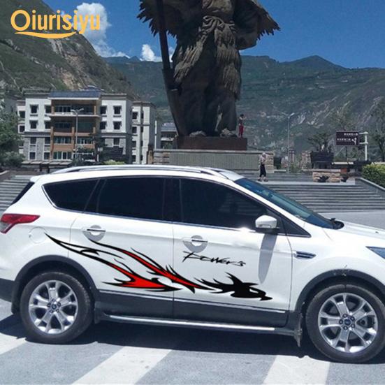 2шт автомобильная наклейка с пламенным узором самоклеящаяся наклейка из ПВХ на корпусе для внедорожника