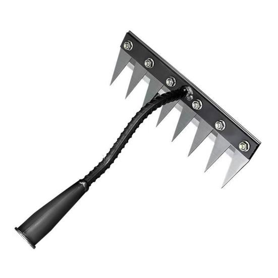 Стальные грабли для прополки, прочные садовые грабли с 5/6/7/8 зубьями, ручной инструмент для рыхления почвы и удаления сорняков